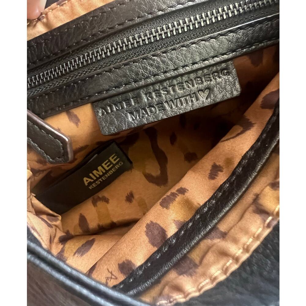 NWOT Aimee Kestenberg All For Love Saddle Crossbody Black Leather Bag - Picture 9 of 16